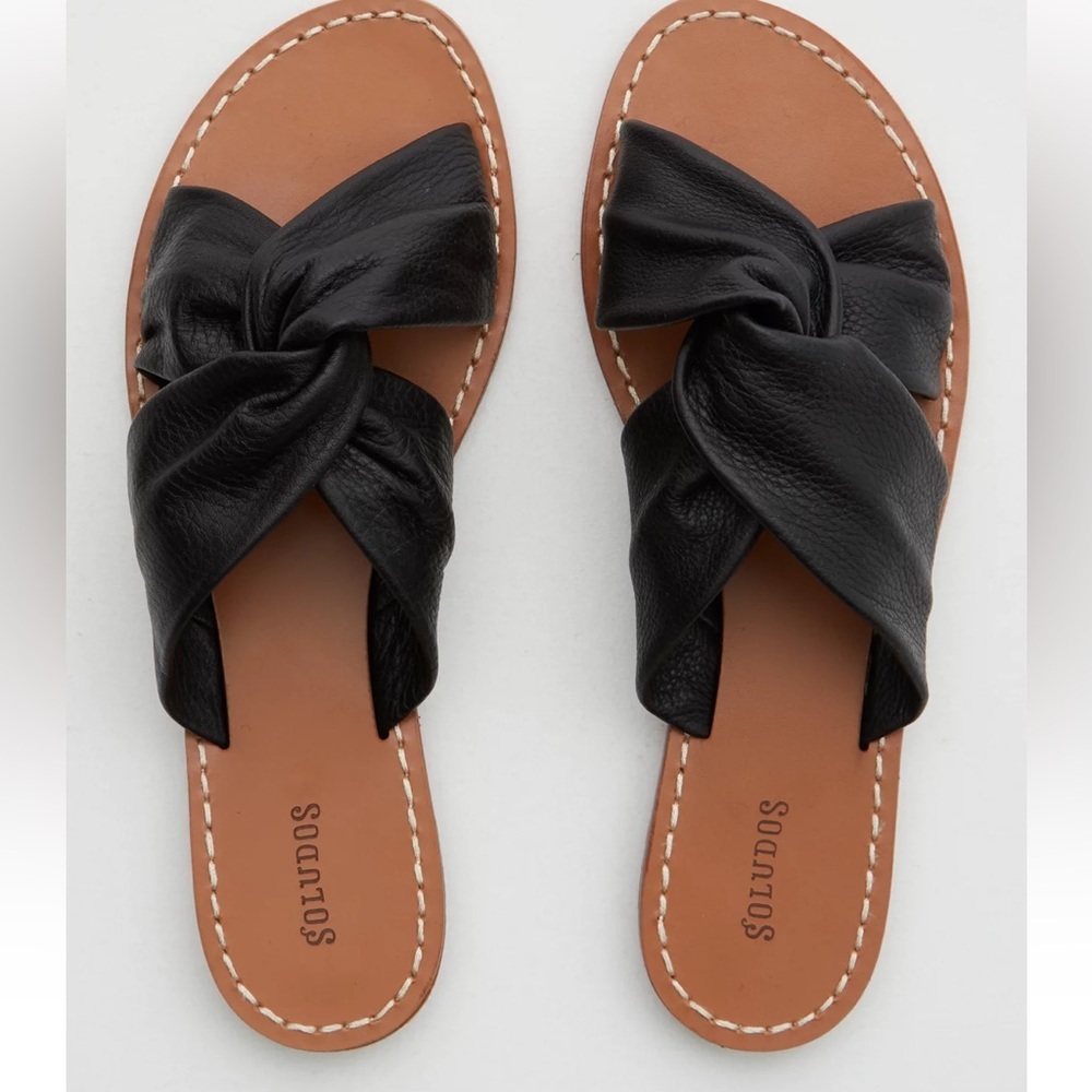 Soludos Clara Beach Slide Black Size 6